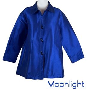 Moonlight Blue Satin Jacket Size L